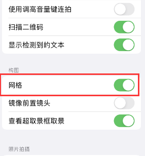 临颍苹果手机维修网点分享iPhone如何开启九宫格构图功能 